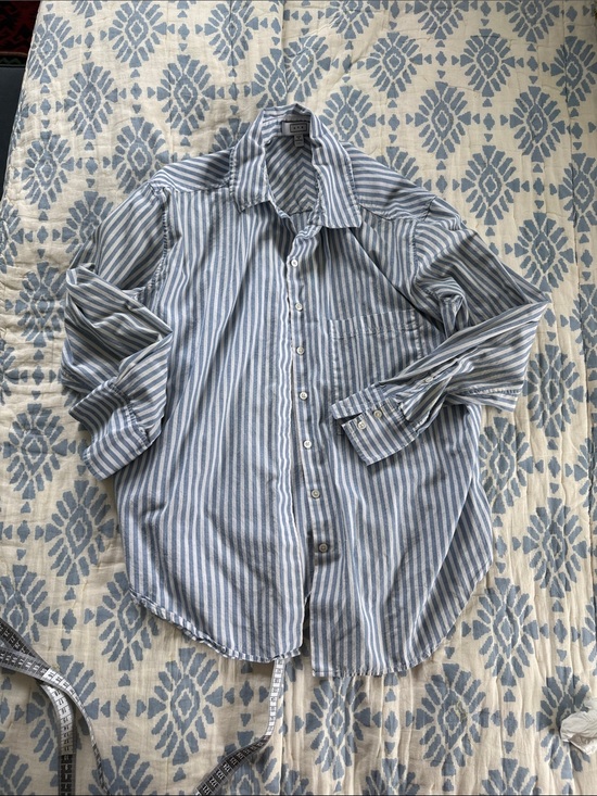 AYR Tops - AYR Blue and White Striped Button-Down Shirt